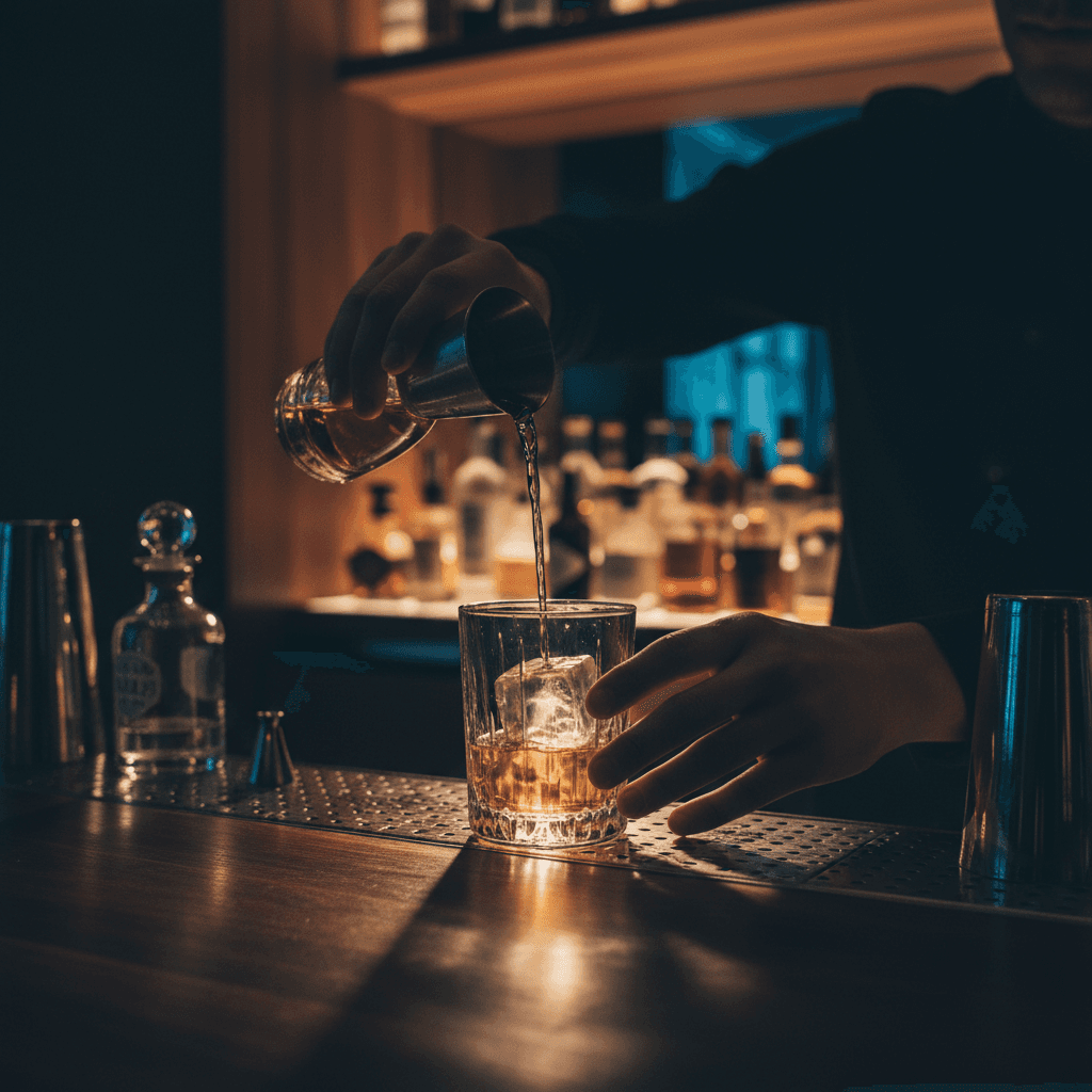 Craft cocktails with premium spirits and garnishes at the bar